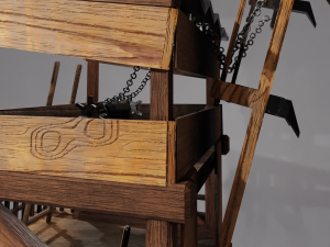 Low Poly Siege Tower with 4K Textures 3Dモデル