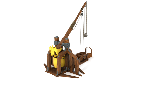 Trebuchet 3D Model .c4d .max .obj .3ds .fbx .stl .blend 