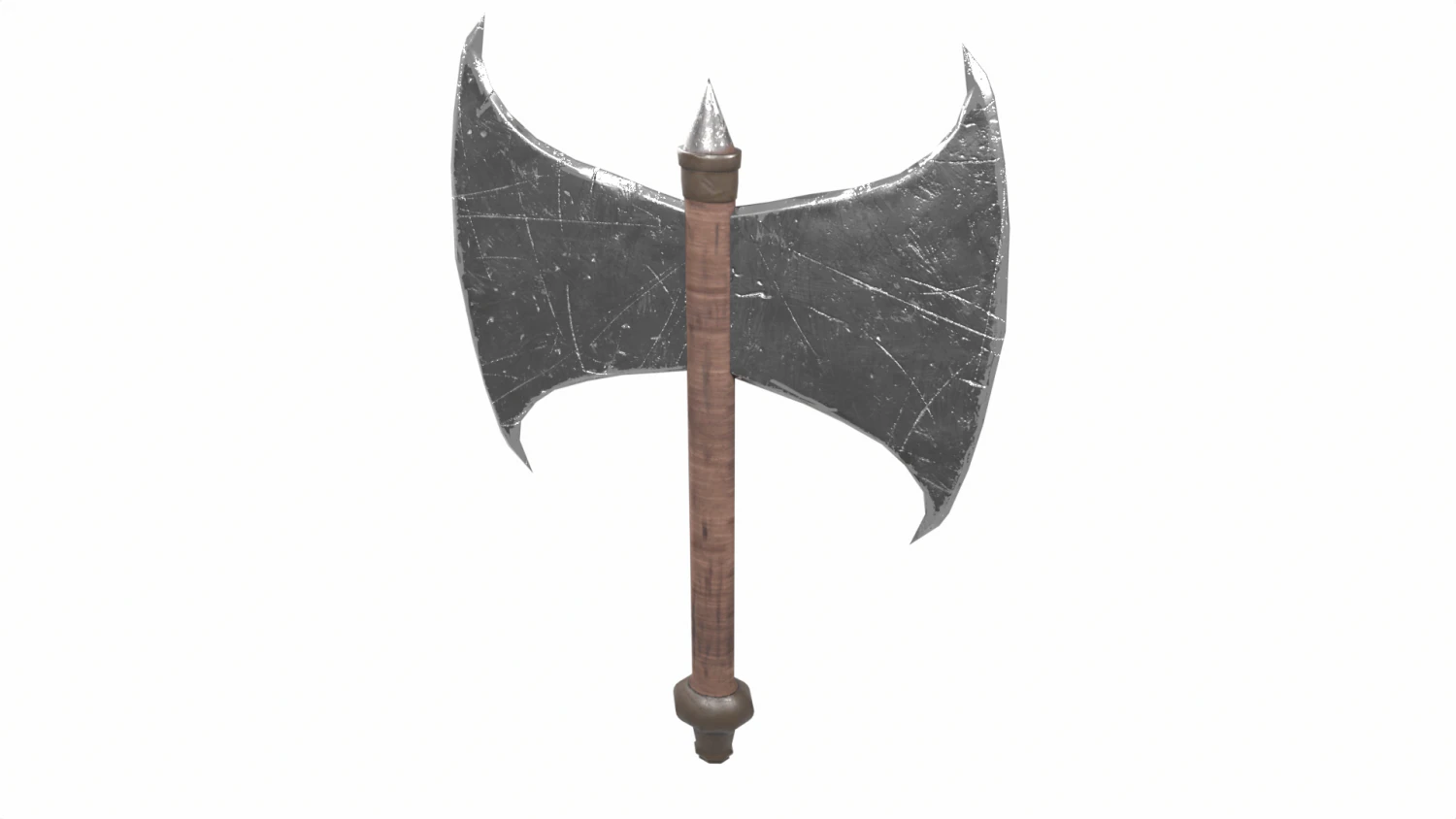 Medieval Double-Edged Axe 3D Model .c4d .max .obj .3ds .fbx .stl .blend 