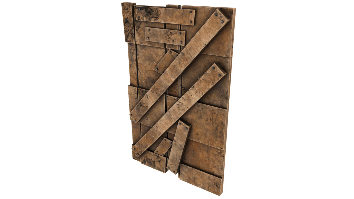 Medieval Wooden Wall - Low Poly 3D Model .c4d .max .obj .3ds .fbx .stl .blend