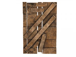 Medieval Wooden Wall - Low Poly 3D Model