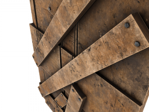 Medieval Wooden Wall - Low Poly 3D Model