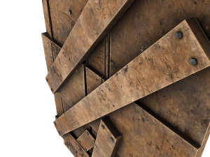 Medieval Wooden Wall - Low Poly 3D Model