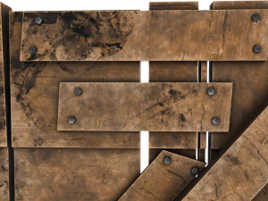 Medieval Wooden Wall - Low Poly 3D Model