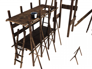Medieval Construction Site - Low Poly Modèle 3D