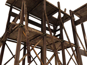 Medieval Construction Site - Low Poly 3D Model
