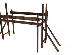 Medieval Construction Site - Low Poly 3D Model