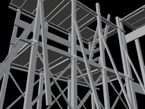 Medieval Construction Site - Low Poly Modèle 3D