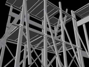 Medieval Construction Site - Low Poly 3D Model