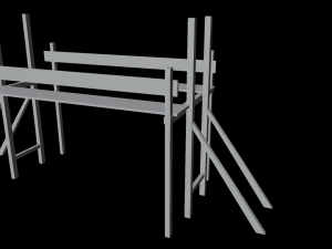 Medieval Construction Site - Low Poly Modèle 3D