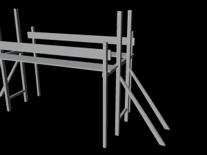Medieval Construction Site - Low Poly 3D Model