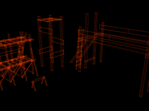 Medieval Construction Site - Low Poly Modèle 3D