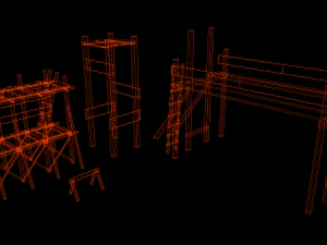 Medieval Construction Site - Low Poly 3D Model