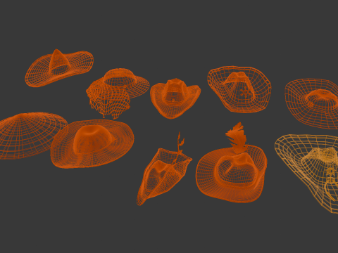 Stylish Hat Collection 3D Game-Ready Models 3D Model