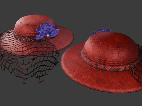 Stylish Hat Collection 3D Game-Ready Models 3D Model