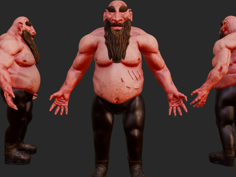 Dwarf Warrior Character High-Quality Game-Ready 3Dモデル