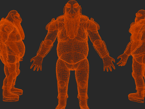 Dwarf Warrior Character High-Quality Game-Ready 3Dモデル
