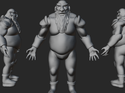Dwarf Warrior Character High-Quality Game-Ready 3Dモデル