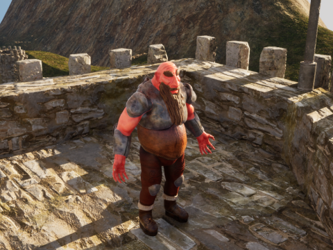 Dwarf Warrior Character High-Quality Game-Ready 3Dモデル