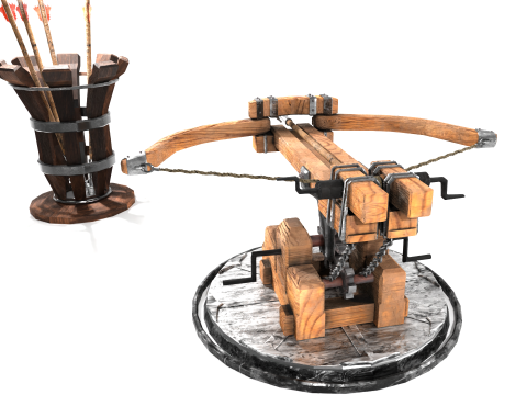 Medieval Siege Weapons Pack Game-Ready s 3D Model
