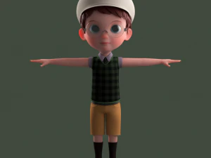 Cartoon Boy NoRig 3D Model