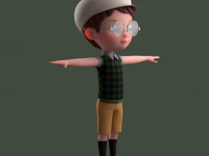 Cartoon Boy NoRig 3D Model