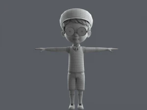 Cartoon Boy NoRig 3D Model