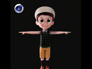 Cartoon Boy NoRig 3D Model