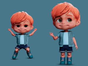 Bocah Kartun 3D Dicurangi Model 3D