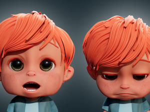 3D Cartoon Boy Rigged 3D Model