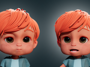 3D Cartoon Boy Rigged 3D Model