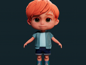 3D Cartoon Boy Rigged 3D Model