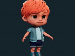 3D Cartoon Boy Rigged 3D Model