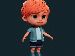 3D Cartoon Boy Rigged 3D Model