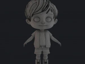 3D Cartoon Boy Rigged 3D Model