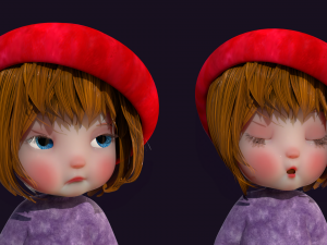 Cartoon Girl Rigged 3D Model
