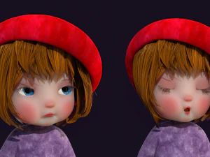 Cartoon Girl Rigged 3D Model