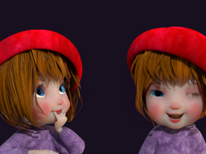 Cartoon Girl Rigged 3D Model