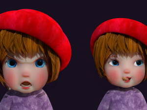 Cartoon Girl Rigged 3D Model