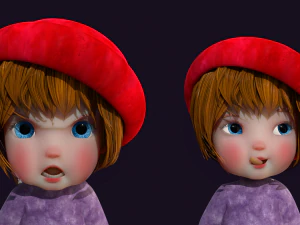 Cartoon Girl Rigged 3D Model