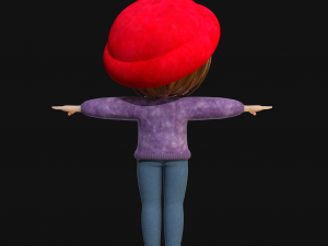 Cartoon Girl Rigged 3D Model