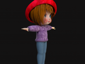 Cartoon Girl Rigged 3D Model