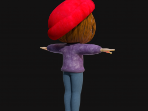 Cartoon Girl Rigged 3D Model