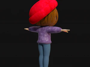 Cartoon Girl Rigged 3D Model