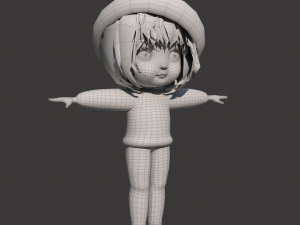 Cartoon Girl Rigged 3D Model