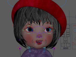 Cartoon Girl Rigged 3D Model