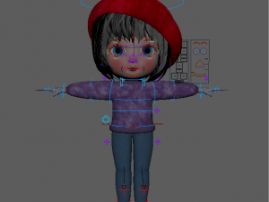 Cartoon Girl Rigged 3D Model