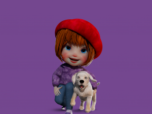 Cartoon Dog Rigged 3D Модель