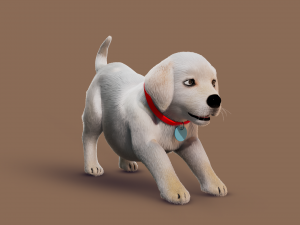 Cartoon Dog Rigged 3D Модель