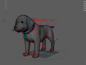 Cartoon Dog Rigged 3D Модель